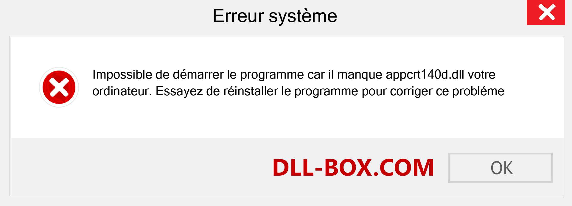 Le fichier appcrt140d.dll est manquant ?. Télécharger pour Windows 7, 8, 10 - Correction de l'erreur manquante appcrt140d dll sur Windows, photos, images