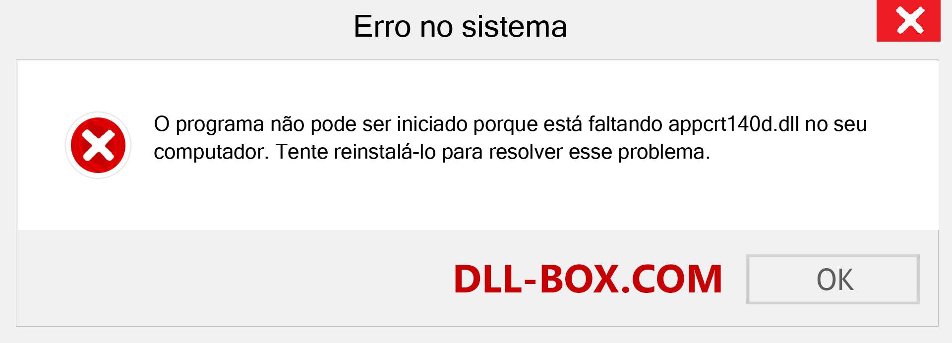 Arquivo appcrt140d.dll ausente ?. Download para Windows 7, 8, 10 - Correção de erro ausente appcrt140d dll no Windows, fotos, imagens